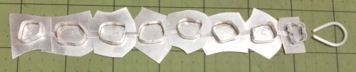 Judy Larson's Broken  AKA Bits and Pieces Dish Jewelry - , Metalwork, Filing, Finishing, Tumbling, Tumble, Tumbling Jewelry, Butane Torch, Soldering, Solder, Design, adjust links for the right fit